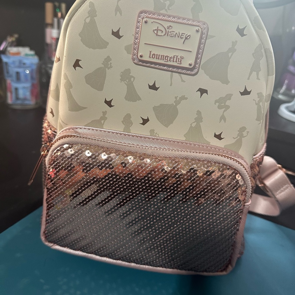 Loungefly Disney Cream and Rose Gold Backpack